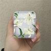 Cute Lily Flower Print Earphone Case for Apple AirPods 4 1 2 Pro2 Pro Bluetooth Headphone Cover Protective Soft TPU Cover Cases