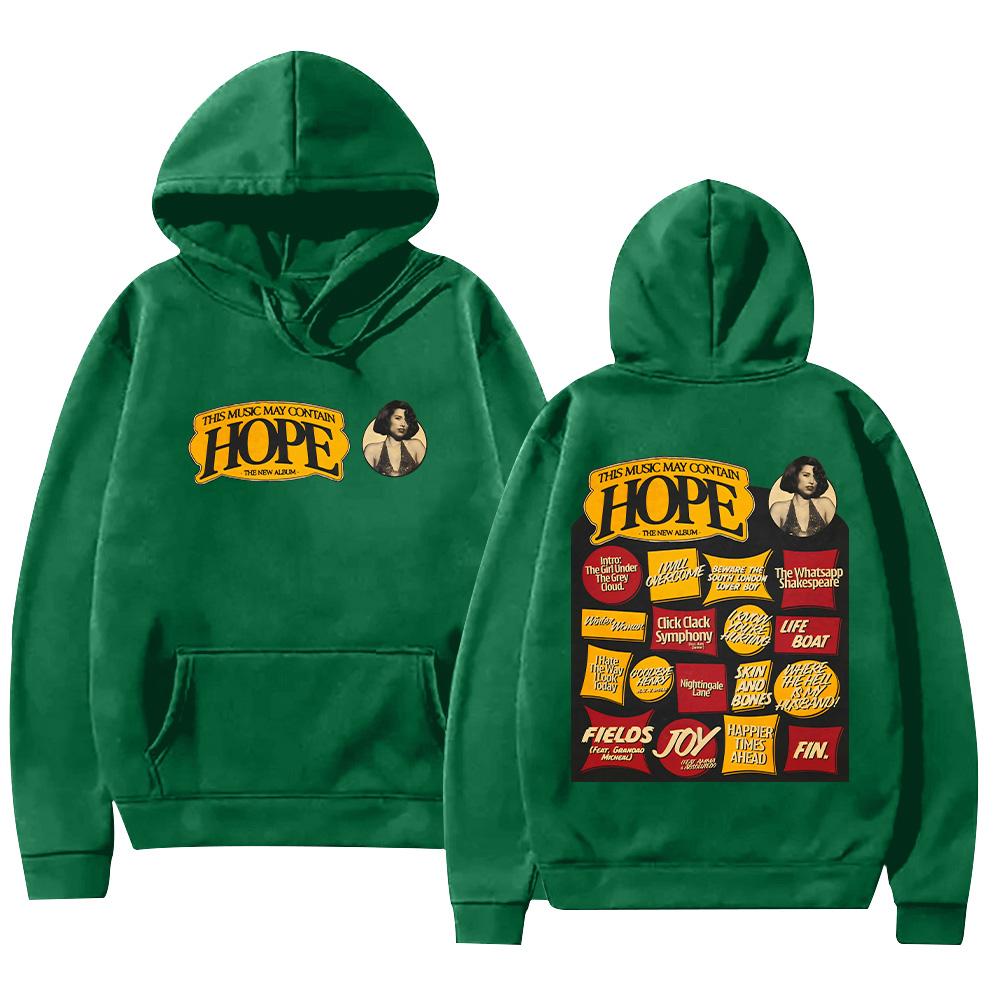 Raye This Music May Contain Hope Hoodie Harajuku Graphic Print Clothes Fashion High Street Sweatshirt Unisex Long Sleeve Pullover