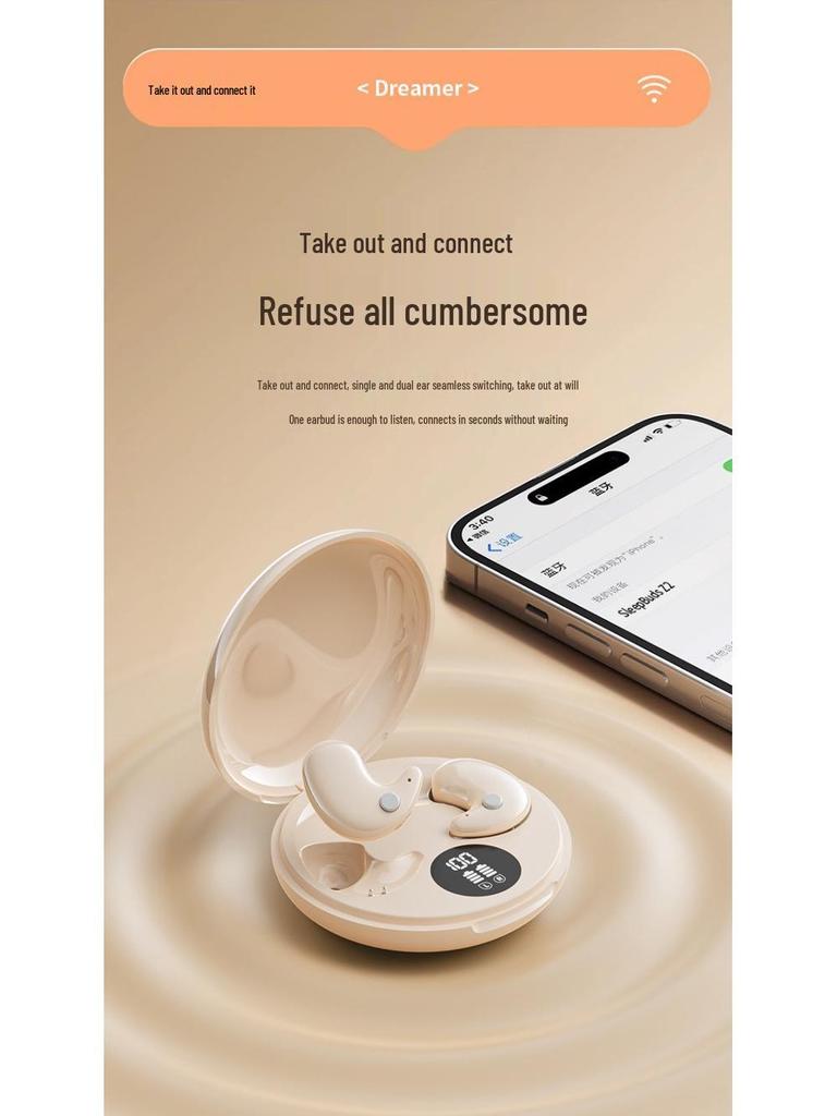 2025 Ultra-Thin Bluetooth Sleep Headphones: Long Battery Life, High Sound Quality, Noise Cancelling, Wireless In-Ear Design.