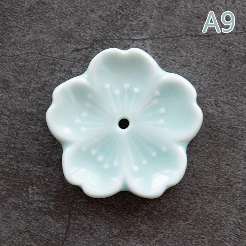 Cherry Blossom Incense Burner Home Ceramic Decor Stick Holder Aromatherapy Censer Office Teahouse Ornament A9