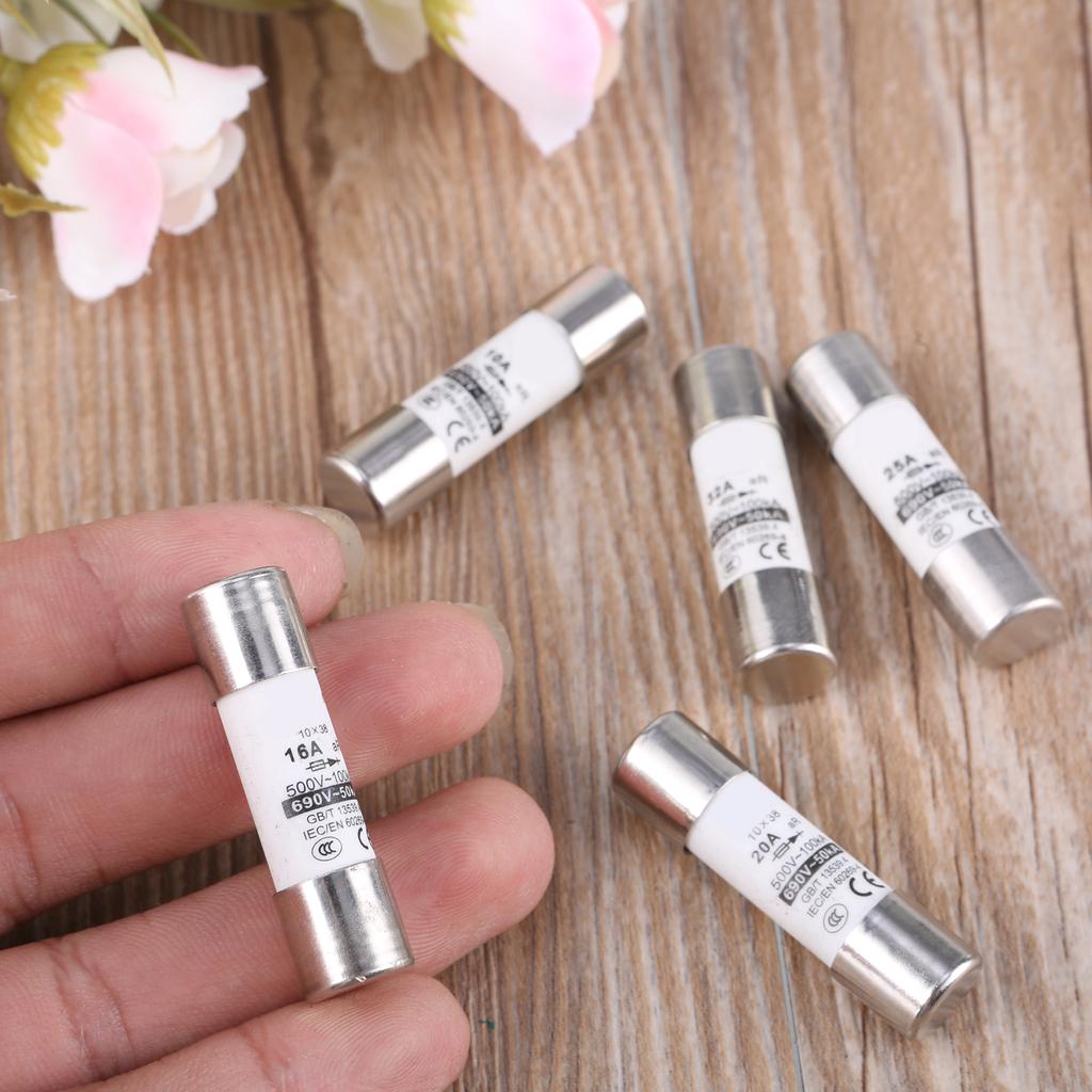 Pack Of 5 Ceramic Tube Fuses Set Fast Acting Cylinder Fuses Set Quick Blow Ceramic Fuses Set for Electrical Protections