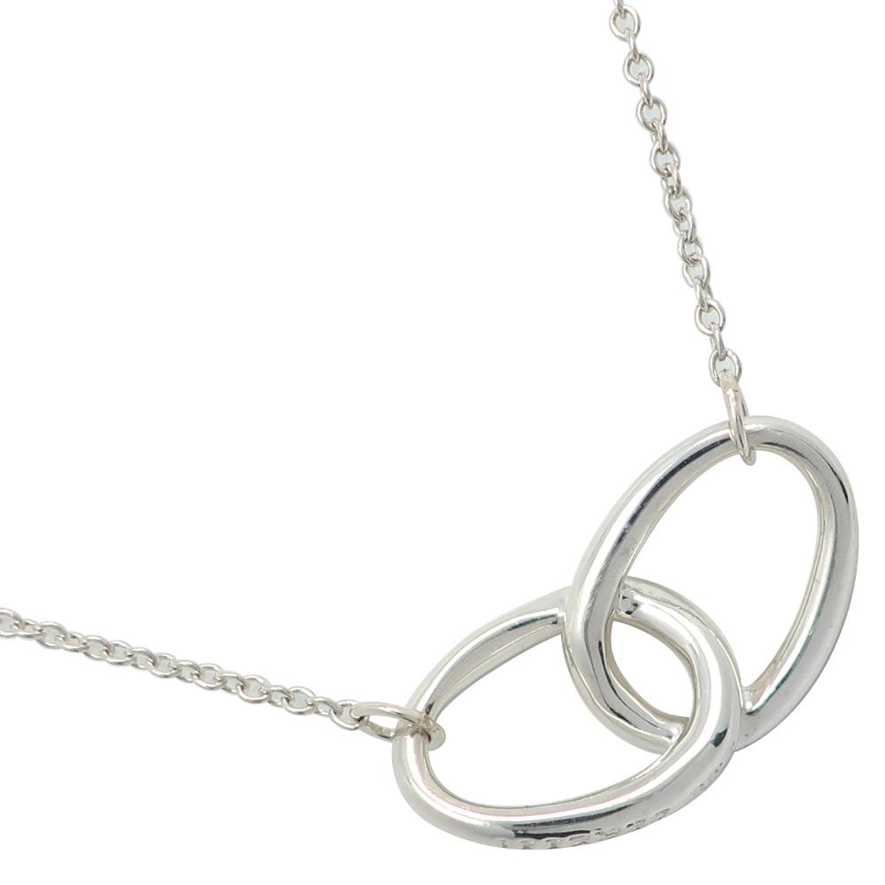 TIFFANY&Co. Double loop Necklace Elsa Peretti Silver925 2.5g Women Used