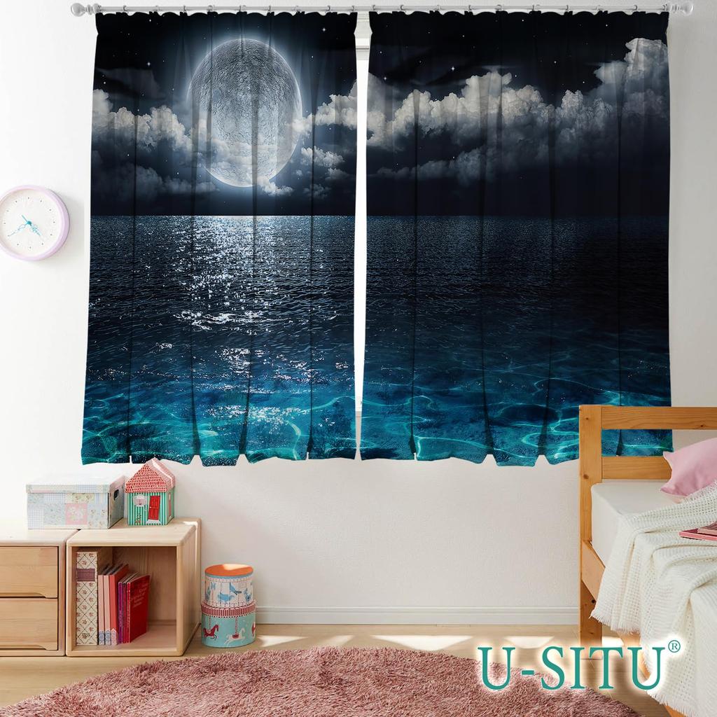 Landschaft Kalt UV Schiebe Innen Offen Natürlich Atmosphäre Verändern Breite 100 x Länge 110cm x Satz von CL0036XXXS U-SITU Doppelseitige Vorhänge,