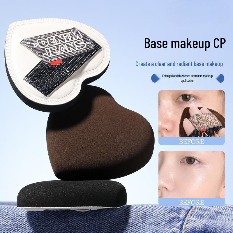 York Denim Naked Feel Dual-Use Non-Absorbent Soft Expanding Foundation Puff