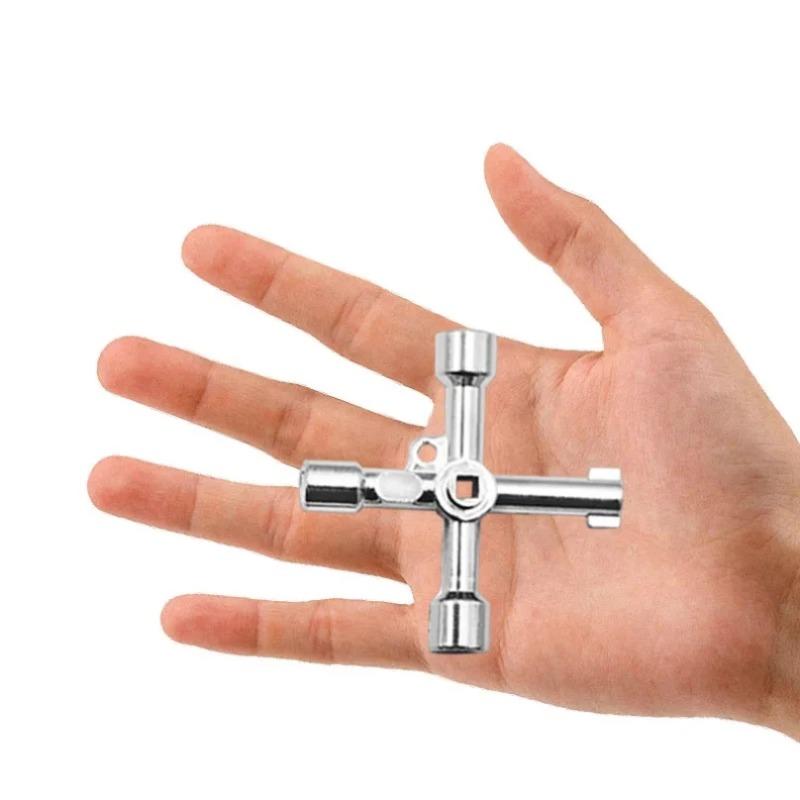 4 In 1 Universal Key | Practical Fire Brigade Construction Keys Multi-Functional Universal Cross Key With Bit Zinc Alloy