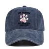 Dog Shadow Four Legs Tail Paw Print Baseball Cap Casual Adjustable Washed Denim Hat Adult