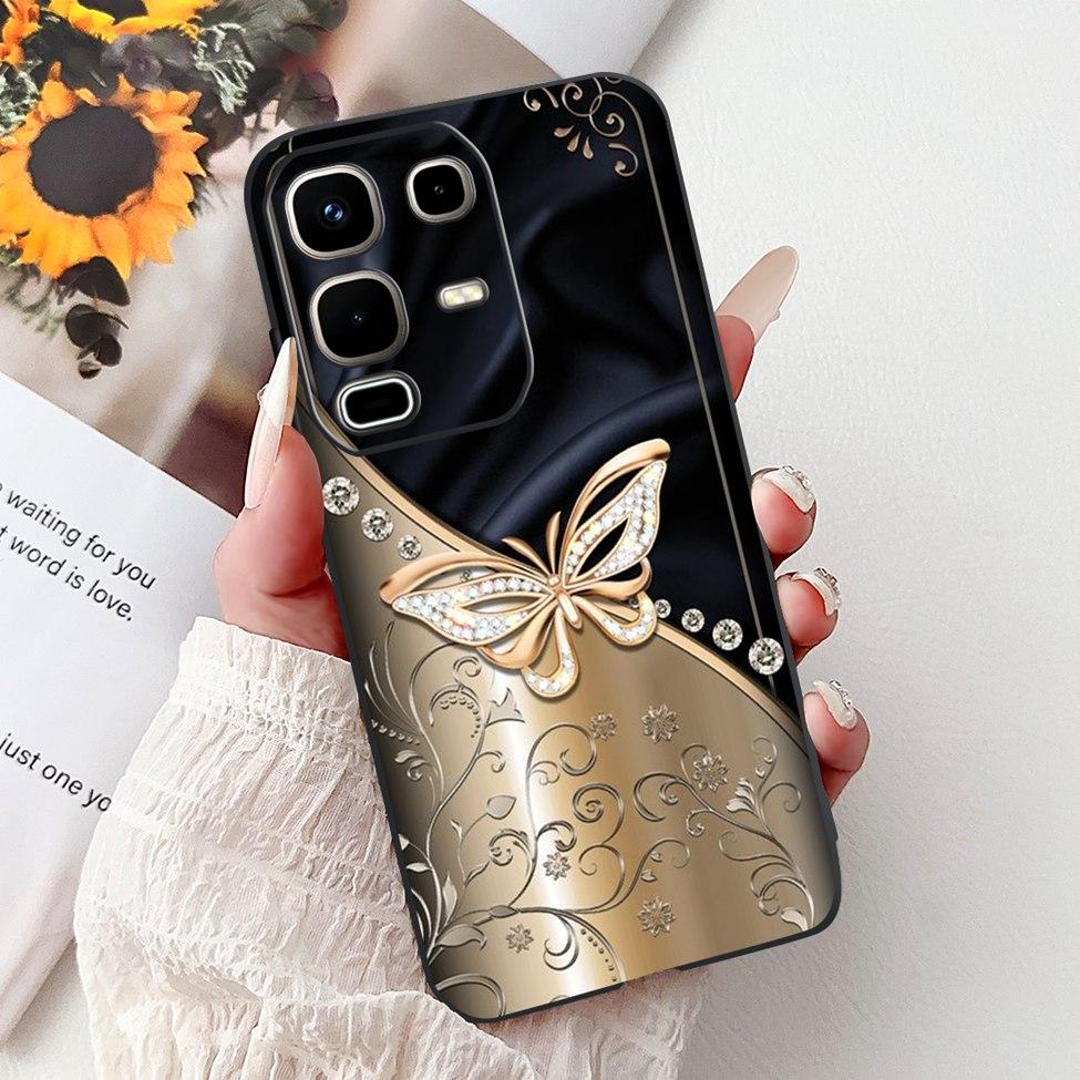 Per Infinix Note 50s X6870 Cover Posteriore Per Infinix Note 50s 5G Custodia Silicone Moda Lusso Fiori Gatto Carino Dipinto Divertente Paraurti