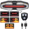 Bike Tail Light with Turn Signals Warning Cycling Light Wireless Remote Control  5 Light Modes for Night Riding Bike Rear Light