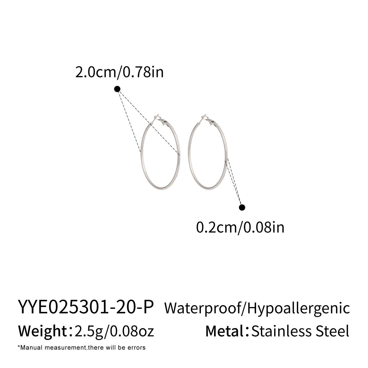 Классические серьги-кольца C из нержавеющей стали с покрытием 18 карат - Простой, универсальный дизайн