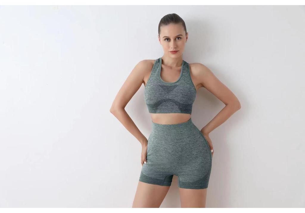 Naadloze Hoge Taille Yoga Set: Billenliften Sportbeha & Shorts