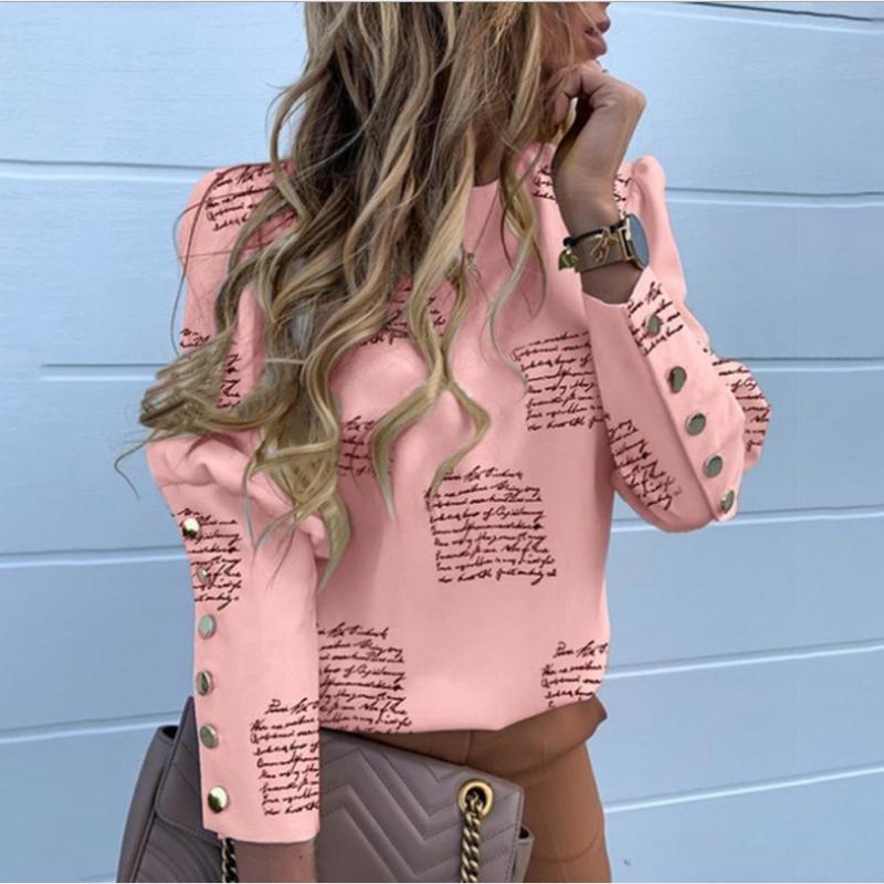 Fashion Long Sleeve Button Pineapple Printed Shirt Women Elegant Round Neck Casual Blosue Women Clothing Simple Vintage Office Lady Tops 24194