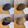 Japanese Coffee Checkered Newsboy Cap For Women With Breathable Wool Fabric For Autumn And Winter Fashion