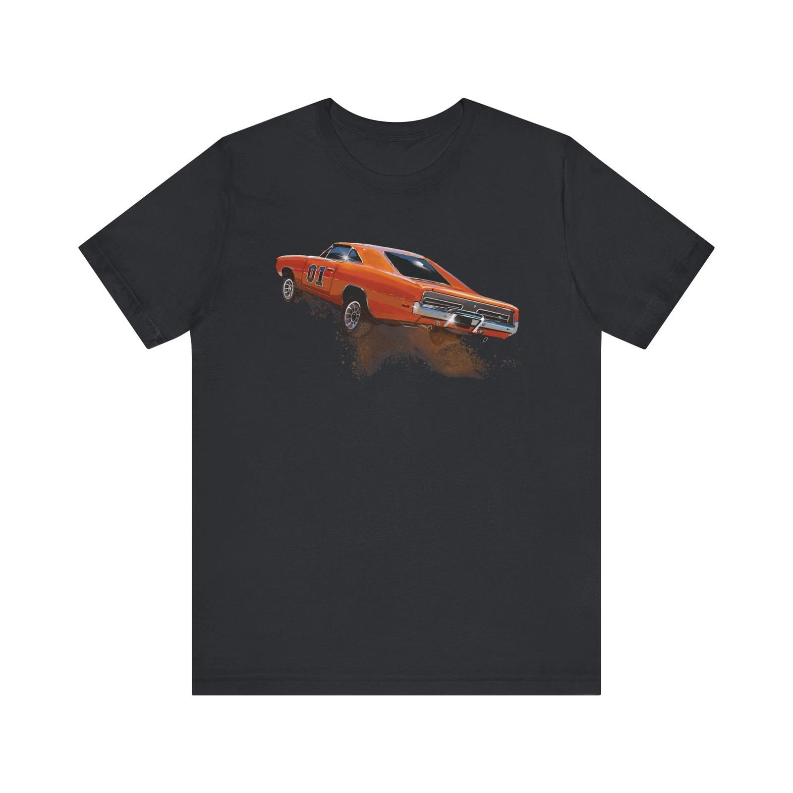 

General Lee jumping Car T-Shirt, Dukes of Hazzard Tee, Unisex Short Sleeve S
