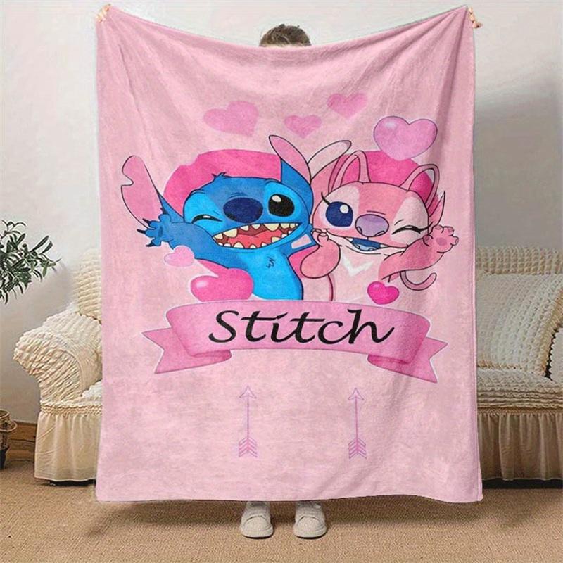 1pc Stitch Printing Blanket - Soft, All-Season Throw for Living Room, Beroom,Personalize Gift with Aorable Cartoon Esign