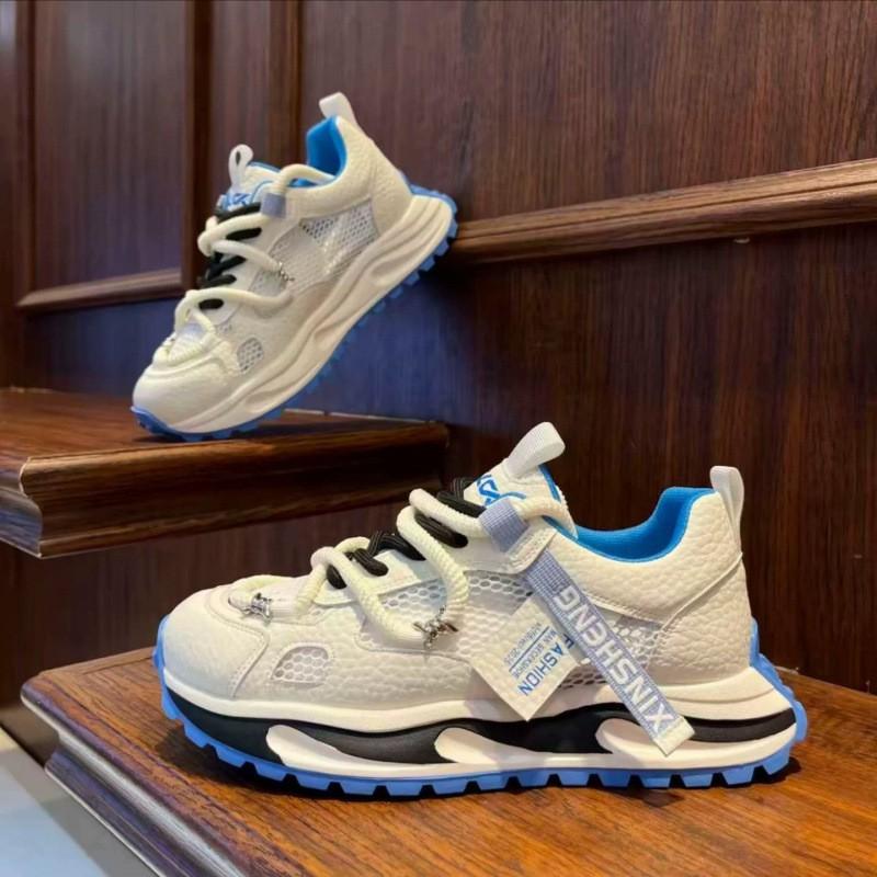 Mens Breathable Mesh-Panel Chunky Sole Casual Running Shoes Sport Sneakers