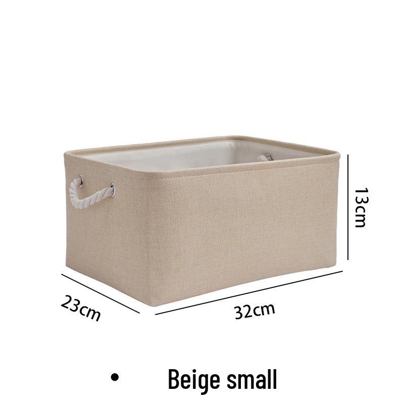 Leinenstoff Aufbewahrungs-Organizer-Box - Großes Fassungsvermögen, Faltbar, Staubdichter Wäschekorb.