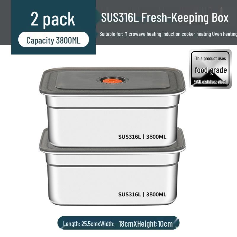 Stainless Steel Food-Grade Rectangular Dish Container with Lid