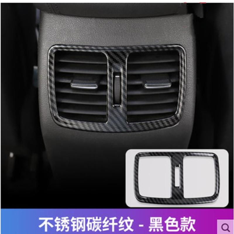Car Carbon Fiber Car Rear Air Condition Outlet Vent Frame Cover Trim Interior Decoration For Hyundai Tucson 2015 2016