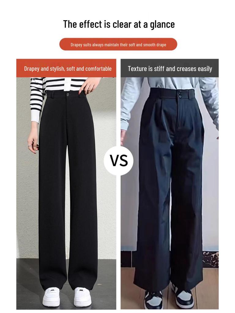 Women's Wide-Leg High-Waist Black Suit Pants - Spring/Summer 2026