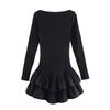 Za Foreign Trade New Women Clothes ZR Western Style Versitile Fashion Simple Laminated Decoration Short Dress 0085305