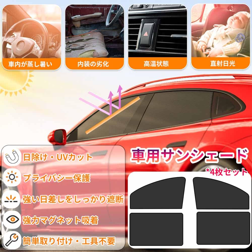 KASELIN Car Set of UV Car Window Privacy Complete Heat Sun UV Easy Magnetic Increased Heat Blocking Perfect for Car and Leisure Activities Sunshades,