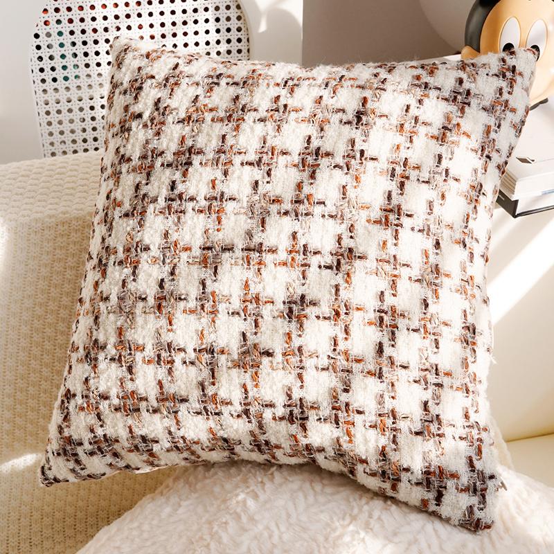 Brown Vintage Sofa Throw Pillow Cover Vintage Bedroom Headboard Cushion Simple and Modern Decorative Throw Pillow Customizable