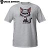 Grumpy Grey Cat T-Shirt – Serious Cartoon Kitty with Maximum Disapproval
