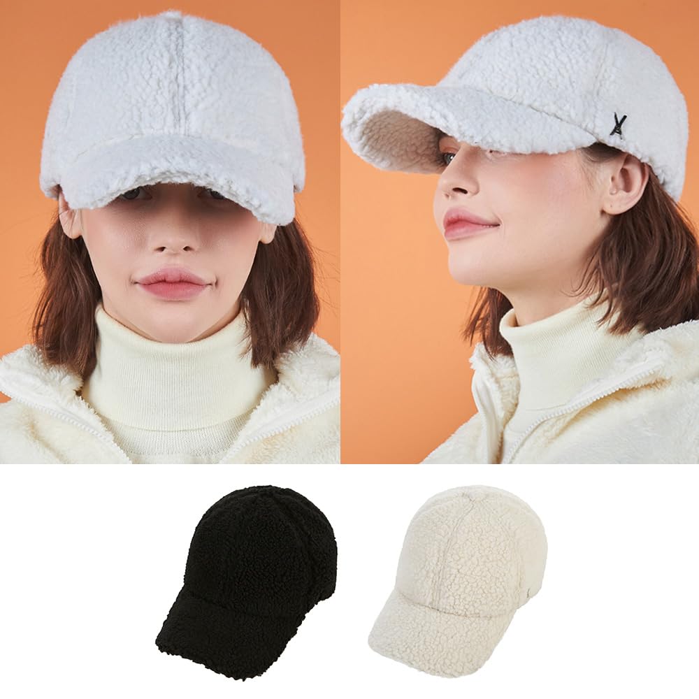 Stud Logo Over Fit Fleece Ball Cap White