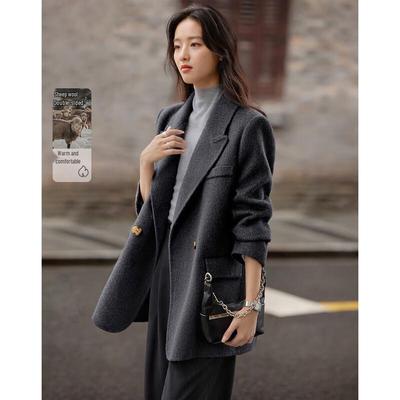 Women's Double-Faced Wool Notched Lapel Coat
