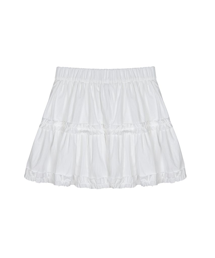 Nigaennikol Trendy Ruffle Mini Skirt_Ivory