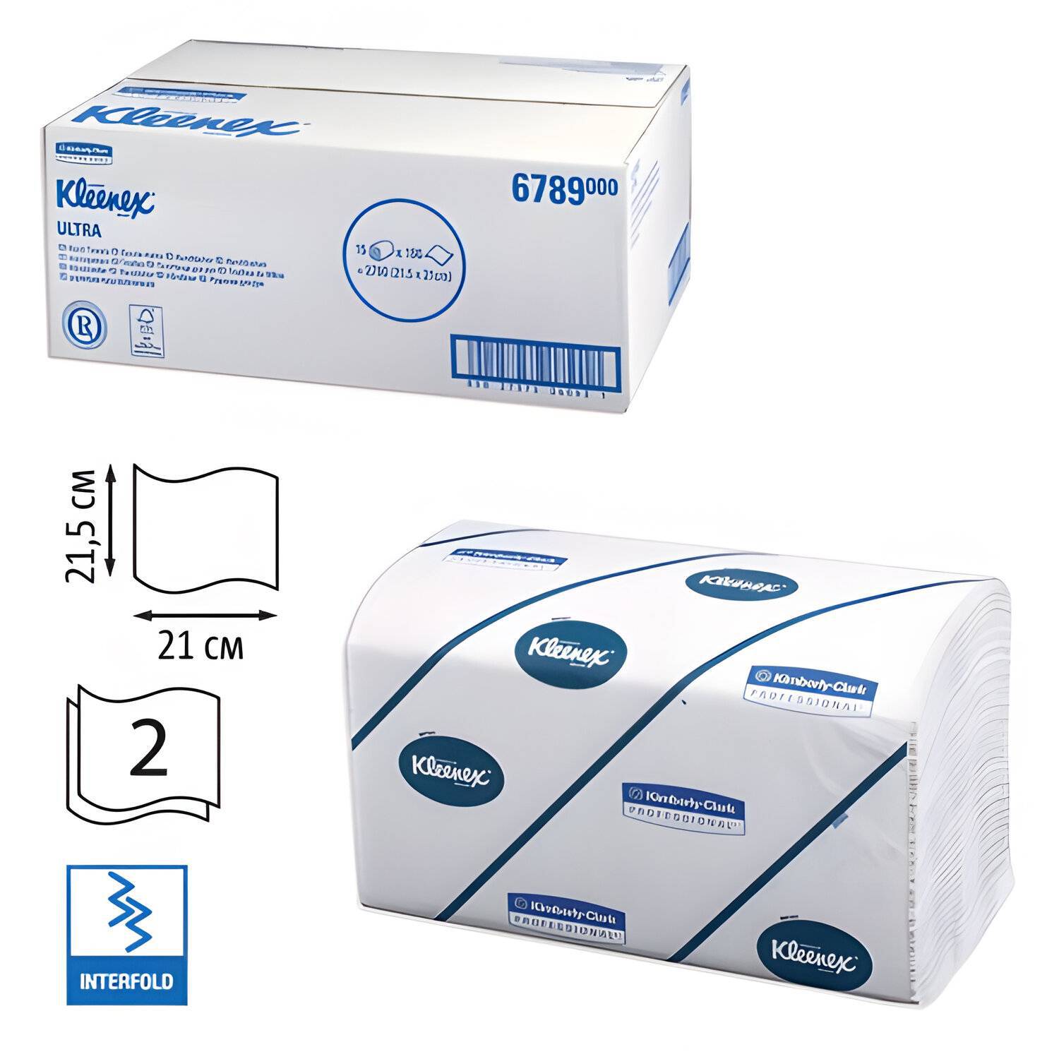 

Paper Towels Kimberly-clark 186 Pcs Kleenex Set Of 15 Pcs Ultra 2-layer White 21x21 5 Cm Interfold 601533-534 6789