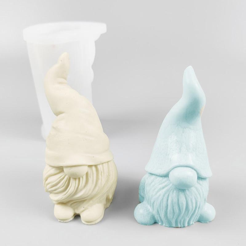 Dwarf Santa Decoration 3D Candle Mould DIY Candle Epoxy Mold Handmade Candles Aroma Wax Soap Molds for Decorations