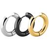 Glossy Stainless Steel Hoop Earrings For Women Men Hip Hop Steapunk Round Oval Heart Black Gold Silver Color Huggie Jewelry Gift