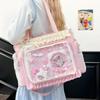 New Y2k Sweet Ita Shoulder Bag Lolita Girl Transparent Tote Bag Women Large Capacity Lace Crossbody Bag Cute DIY Display Handbag