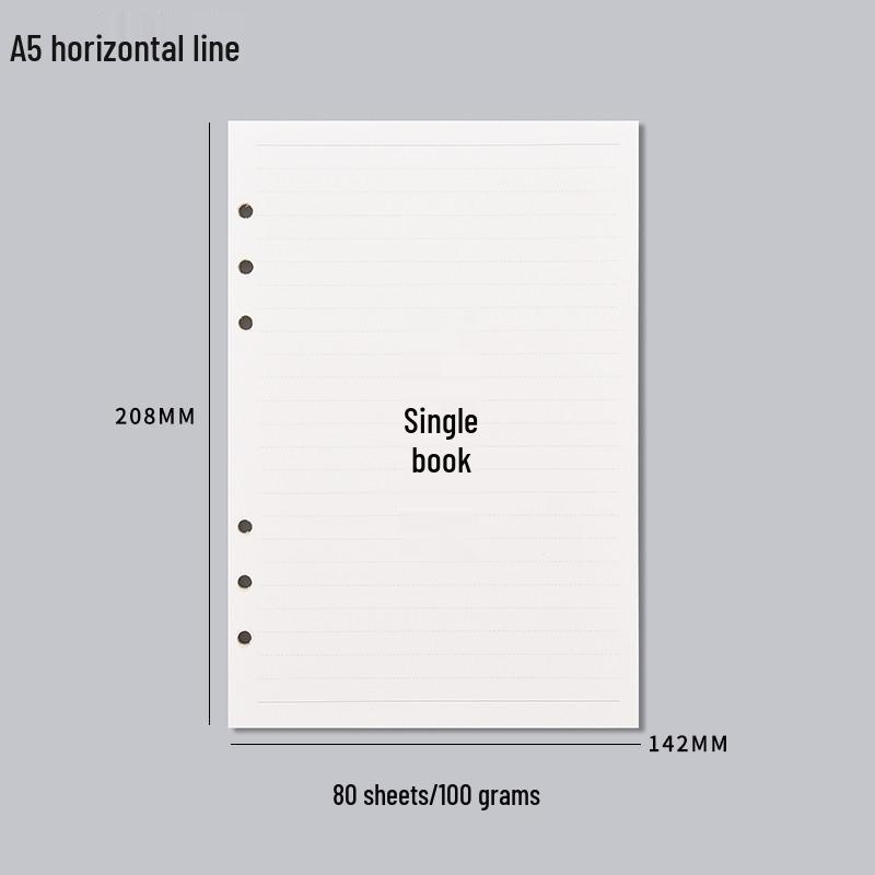A5 Loose-Leaf Detachable Error Notebook with 6-Hole A4 Paper, Clip-On Shell, and A6 Inner Page Buckle Ring.