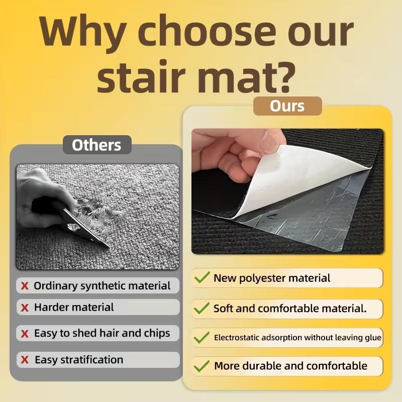 1PC 20x80cm Non-Slip Carpet Stair Treads Non-Skid Safet Rug Slip Resistant Indoor Runner for with Reusable Adhesive - Gray - Car