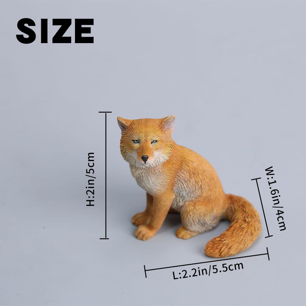 JXK Tibetan Sand Fox Cat Figure Miniature Resin Desk Birthday Fully Assembled Statue, Fox, Model, Accessory, Ornament, Gift, Painted,