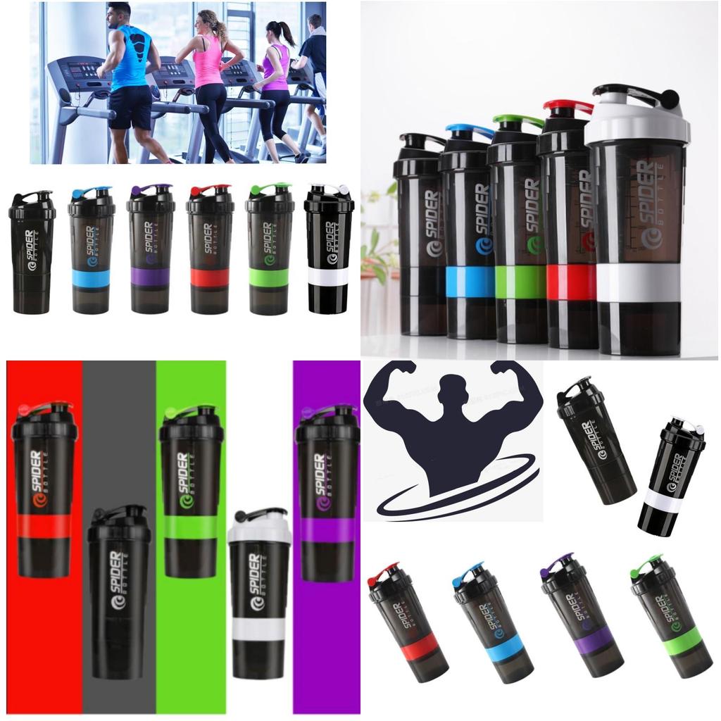 Zihong Spider Cup Für Fitness-Sportarten Shaken Sie Ihr Protein mit dreilagiger Pulverbox und aufgedrucktem Logo