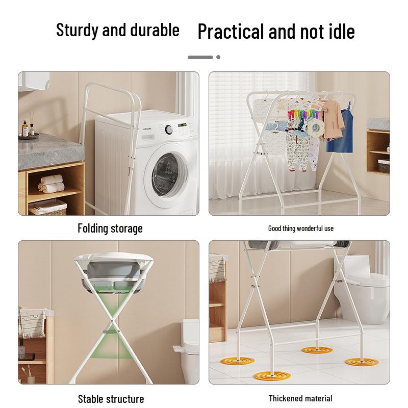 Babybadewanne & Wickeltisch-Set mit erhöhtem Ständer und Trockengestell