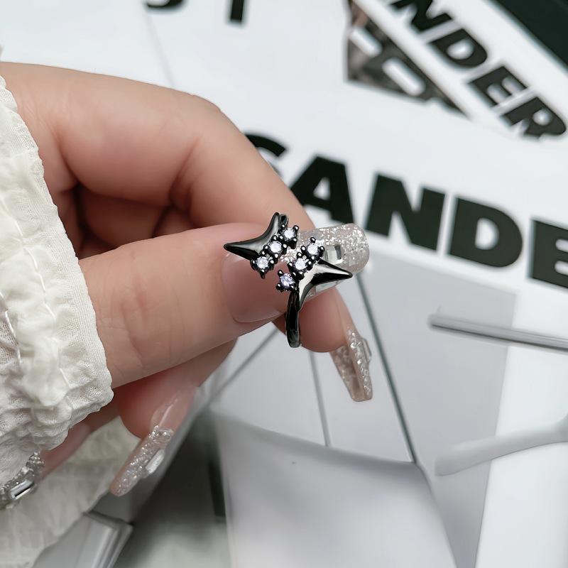 Cross Personality Niche European and American Punk Gender-Free Wind Dark Wind Ring Versatile Couple Ring Trendy Cool