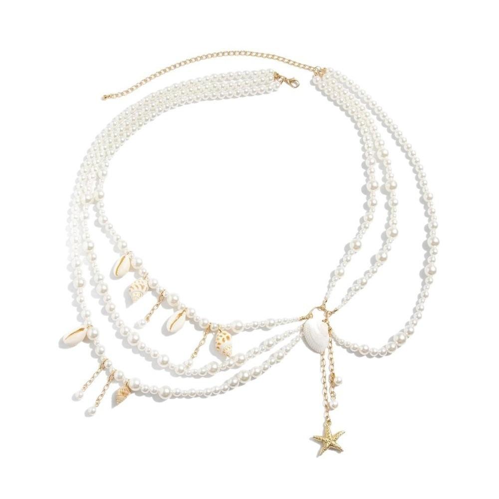 Tassel Body Chain Belt Multilayer Waist Accessories Pearl Waist Chain Beach Vacation