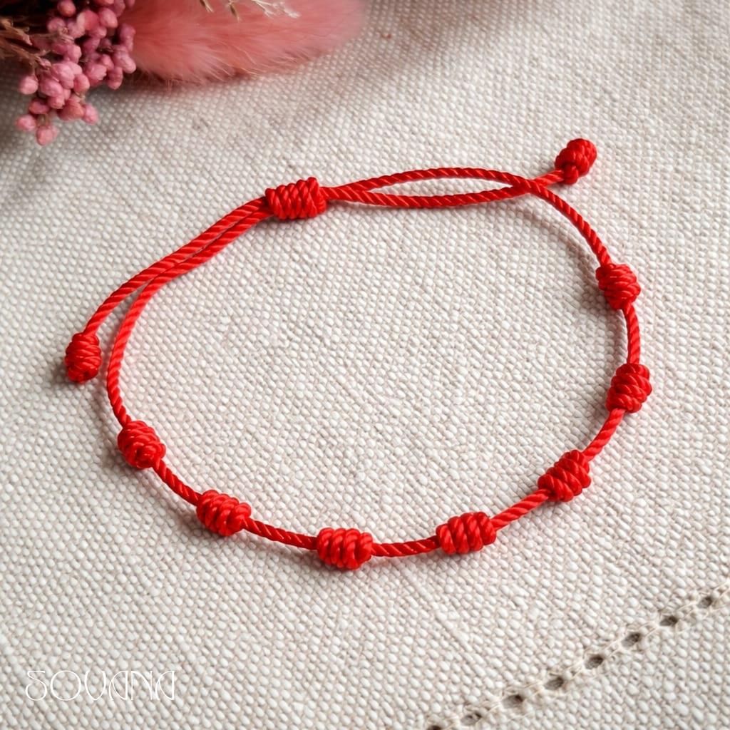 7 Knot Red String Kabbalah Amulet Protection Bracelet