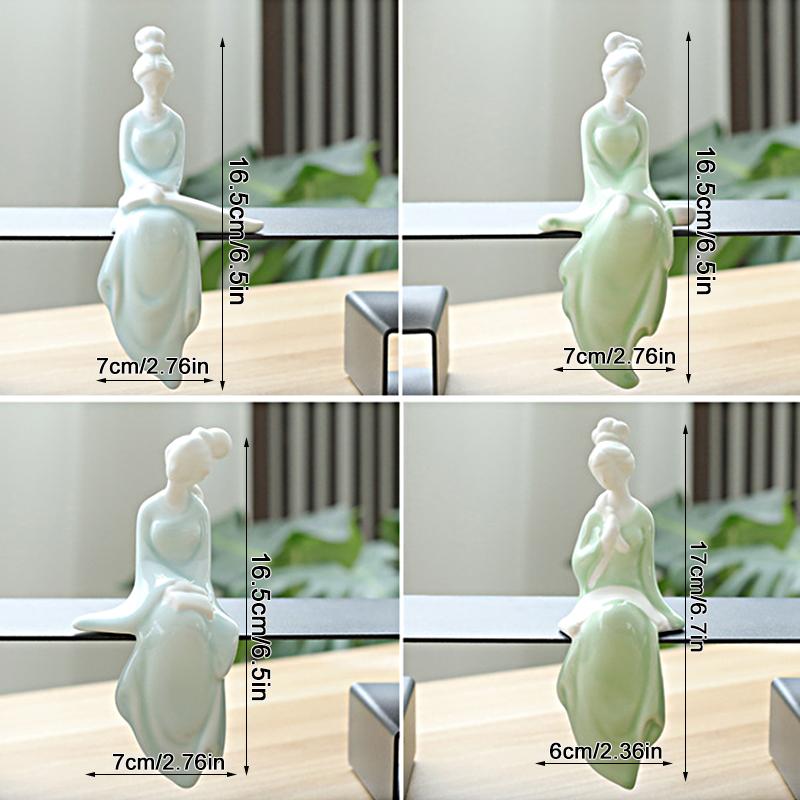 1Pcs  Ornament Teahouse Beauty Ornament Ceramic Crafts Tea Pet Leisure Maid