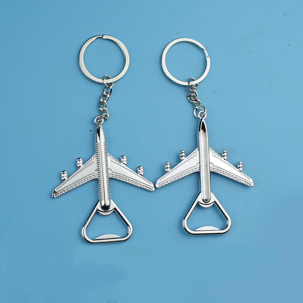 Unique Airplanes Design Keychain With Bottle Opener Function Sturdy Metal Construction Perfect Gift For Outdoor Adventures Daily Use