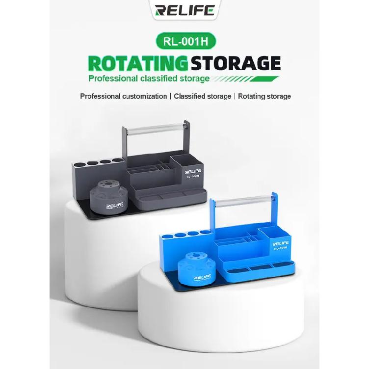 RELIFE RL-001H 360° Rotating Intelligent Repair Storage Rack Rotating Classified for Screwdriver Tweezers Parts Tin Wire Tools