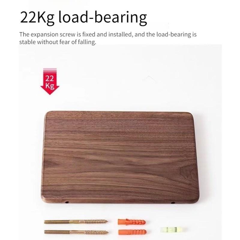 Solid Wood Flat Board Wall Mount Storage Rack Flat Partition Walnut Hanging Rack Room Decoration Storage Board