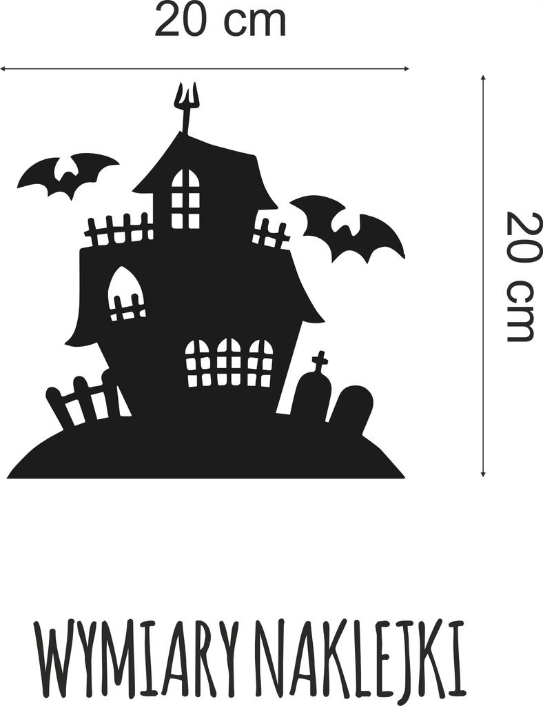 Duża naklejka halloween naklejki upiorny zamek horror dekoracja okno nh_008