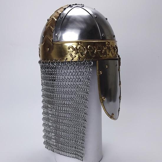 Viking Chainmail helmet, Black Vandal Medusa , Medieval Templar Knight crusader Armor, Viking lerp warrior helmet, Steel, Brass Helmet