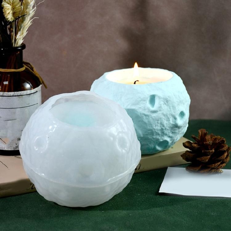High Temperatures Resistant Candle Cup Silicone Mold Moon Shape Candlestick Mold Aromatherapys Container Jewelry Mould