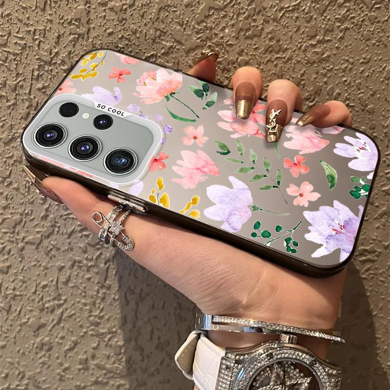 Tulip Floral Frosted Case for Samsung Galaxy S25 S24 S23 S22 Ultra S21 Plus S20 FE A73 A72 A71 A56 A55 A54 A53 Acrylic Cover
